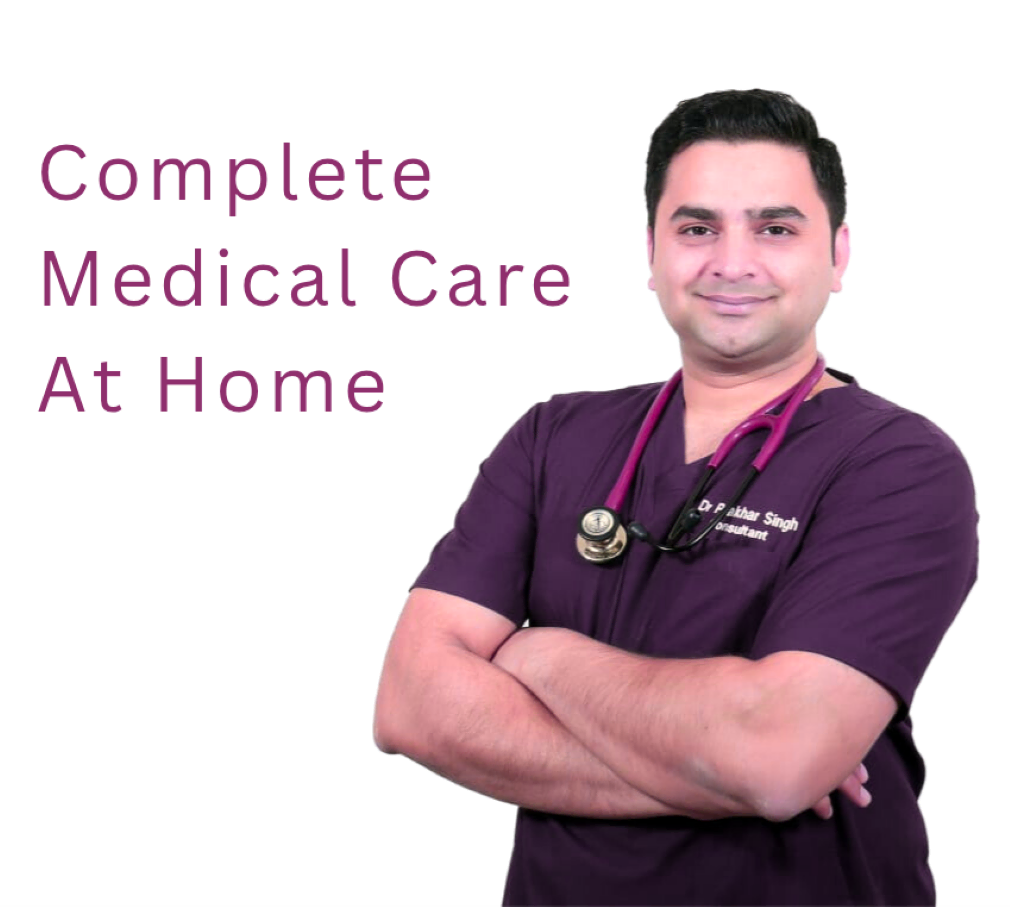 Doctor providing home healthcare consultation for patient